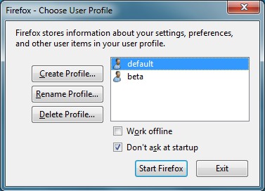 Firefox Profile Manager